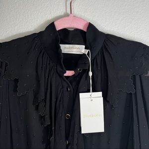 *BRAND NEW* Zimmermann blouse. Elegant sheer chiffon top. Black. Size: 1/XS